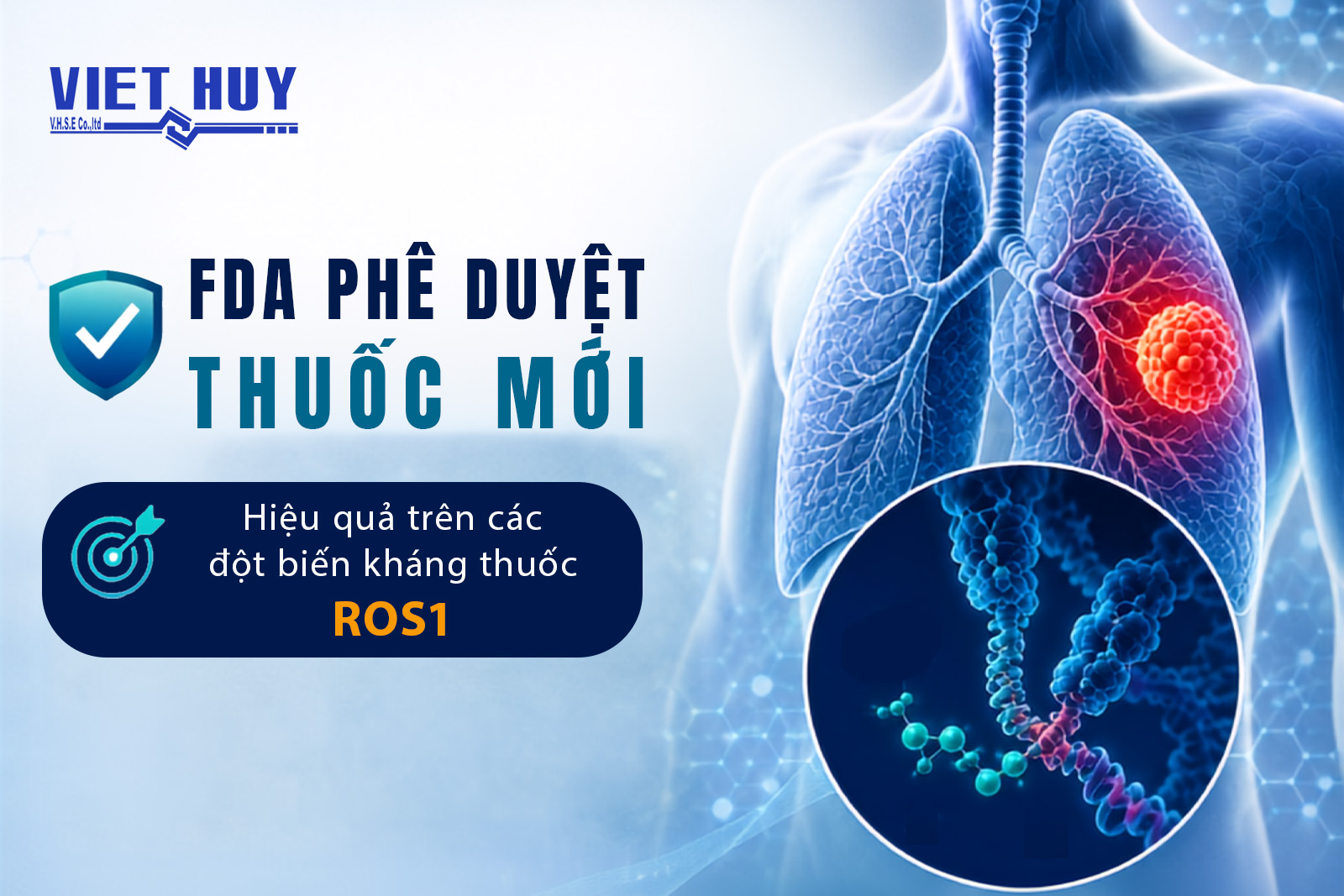 FDA Phê Duyệt Zidesamtinib (Jideytro) Điều Trị Ung Thư Phổi ROS1+